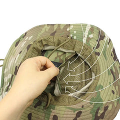 JUNGLE BOONIE BUCKET CAMO MILITARY STYLE UNISEX WIDE BRIM HAT