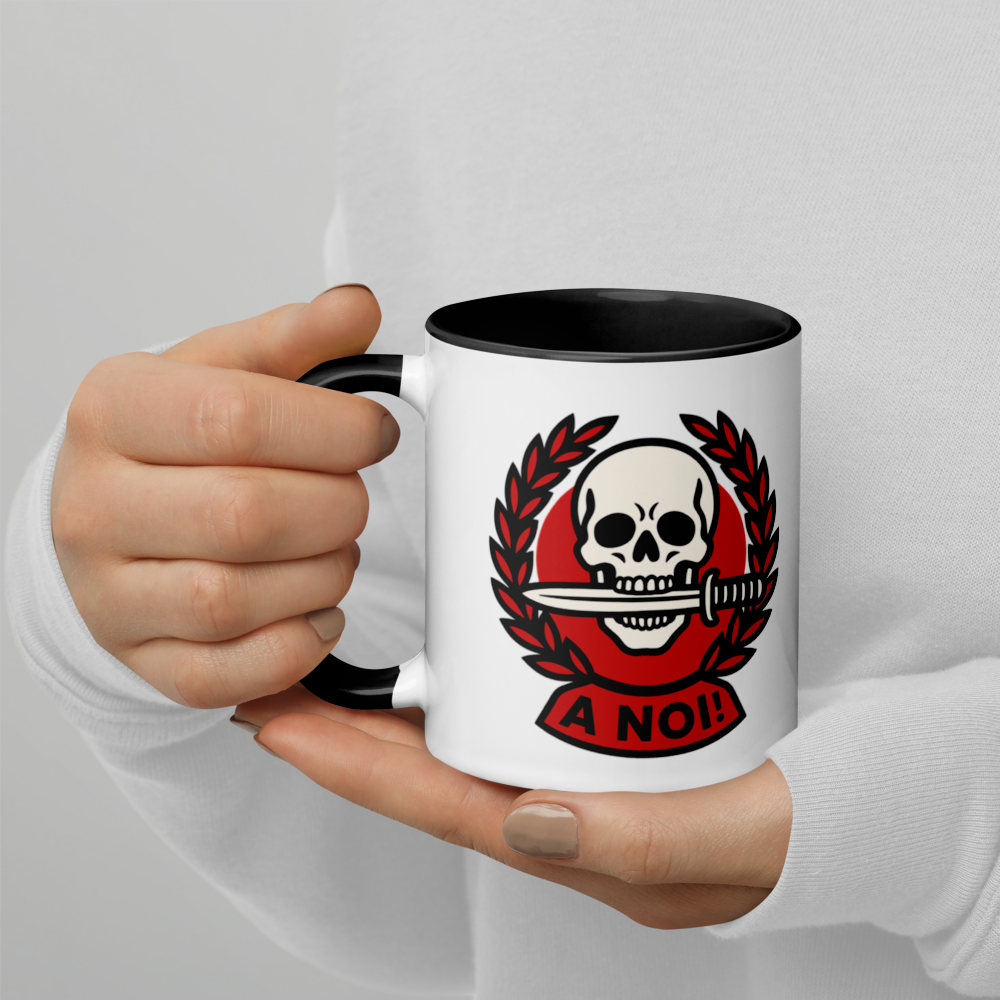 “A Noi!”  meaning "To Us"  Skull & Dagger Resistance Design Arditi del Popolo 11oz coffee mug