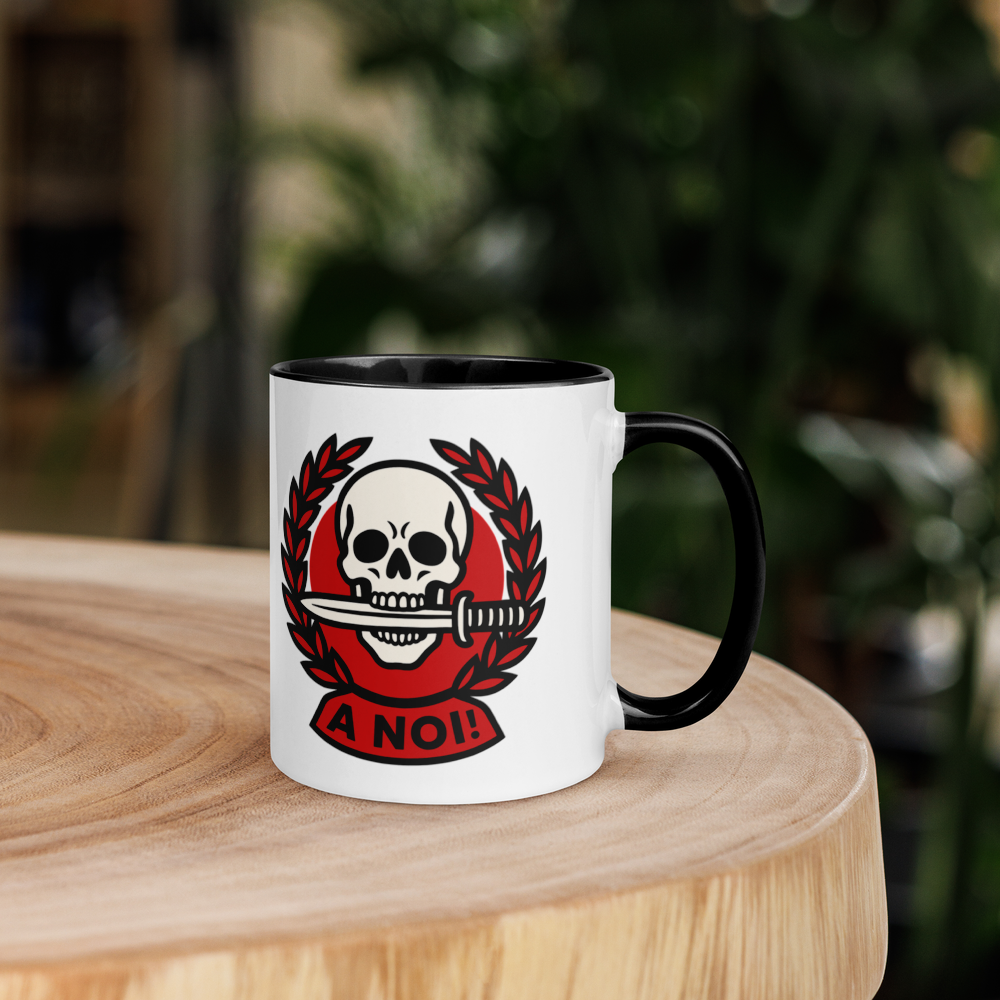 “A Noi!”  meaning "To Us"  Skull & Dagger Resistance Design Arditi del Popolo 11oz coffee mug