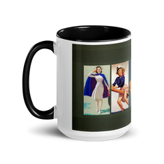 Vintage Retro Pin Up Art Coffee Mug - Multi colors 11 oz Ceramic