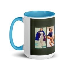 Vintage Retro Pin Up Art Coffee Mug - Multi colors 11 oz Ceramic
