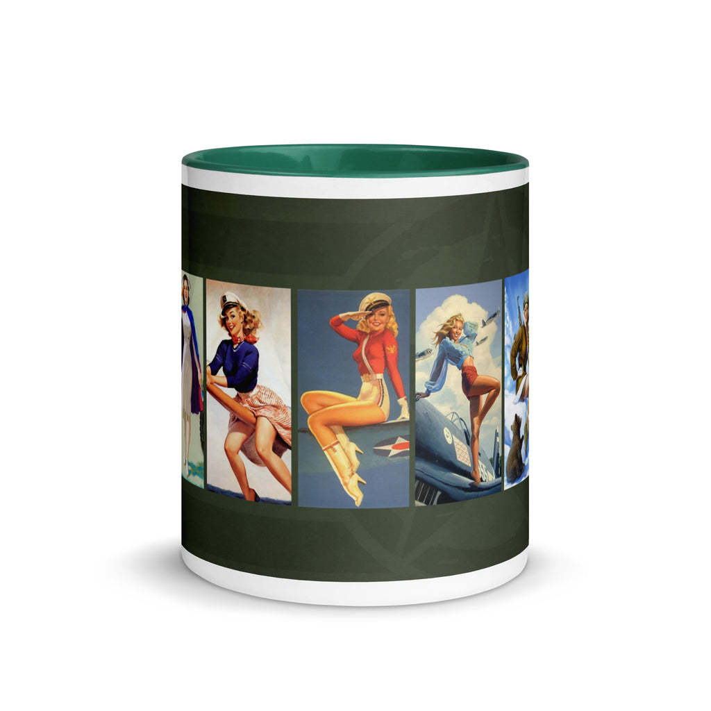 VINTAGE PATRIOTIC PIN UP PRINTS ,multi colors 11/15 oz ceramic mugs.