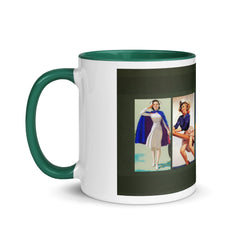 Vintage Retro Pin Up Art Coffee Mug - Multi colors 11 oz Ceramic