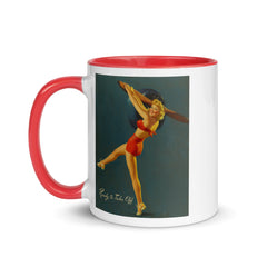 READY TO TAKE OFF AL BUELL pin up Vintage retro  11oz  coffee mug