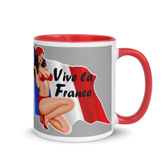 VIVE LA FRANCE sexy funny French pin up 11oz ceramic coffee mug