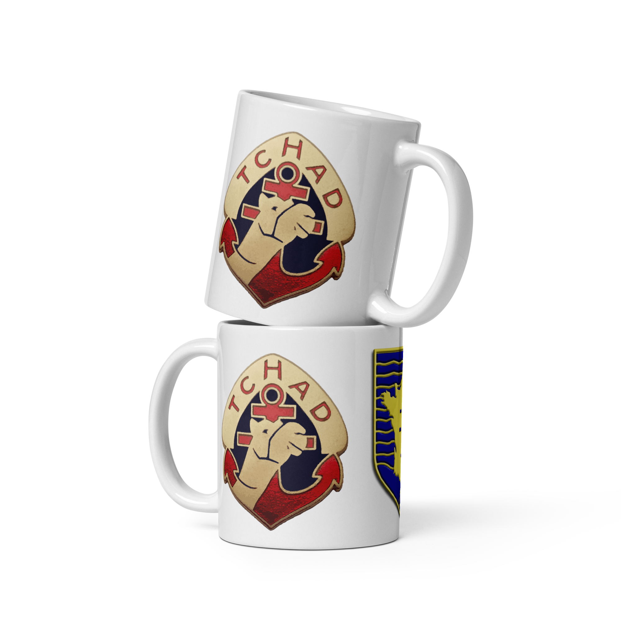 WW2 Free French Forces Coffee Mug Featuring 2e DB & RMT Badges