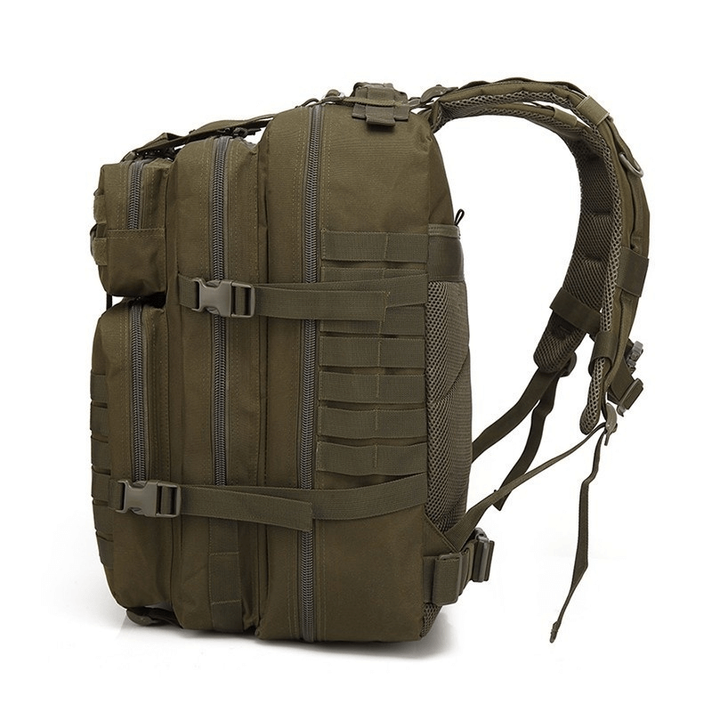 50L Large Capacity Military Style MOLLE Tactical Backpack side view of backpack
