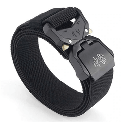 Mens Adjustable Casual Belt with Alloy Buckle -  black color