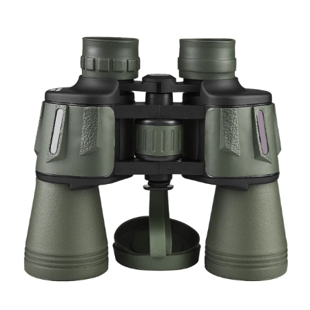 German Military Style 20x50 Professional Binoculars - green outer casing with black rubber highlights