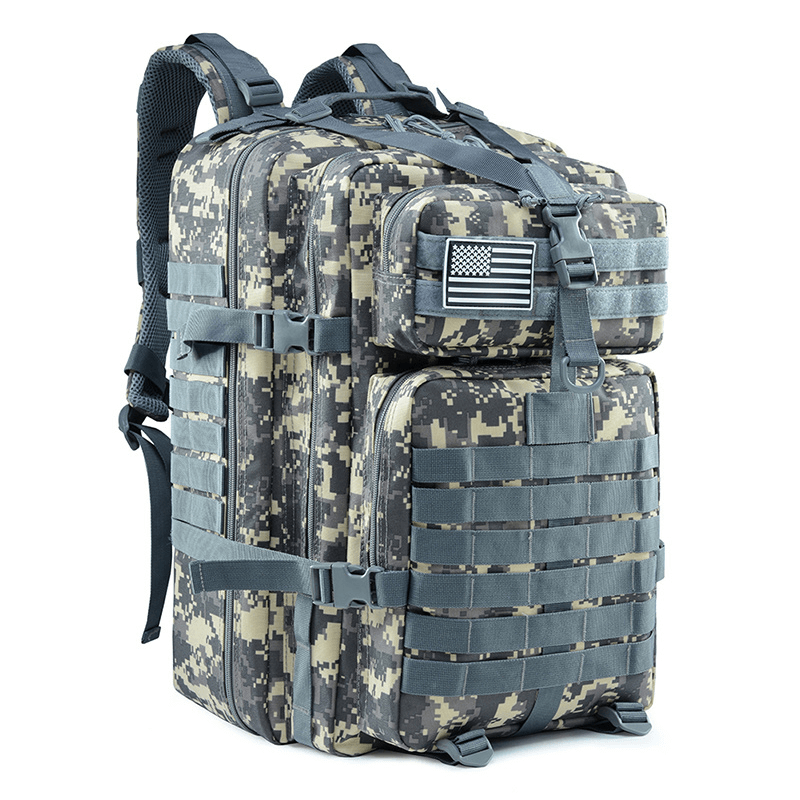 50L Large Capacity Military Style MOLLE Tactical Backpack Grey ACU digital camo color