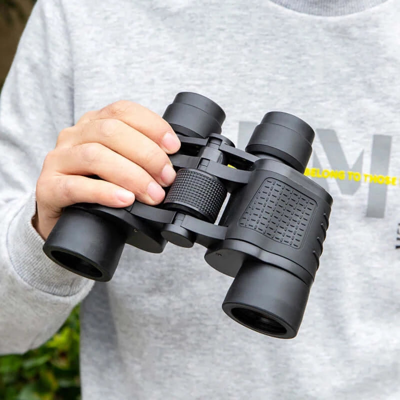 Long Range 15000m HD 80x80 High Power Binoculars - man holding binoculars in right hand