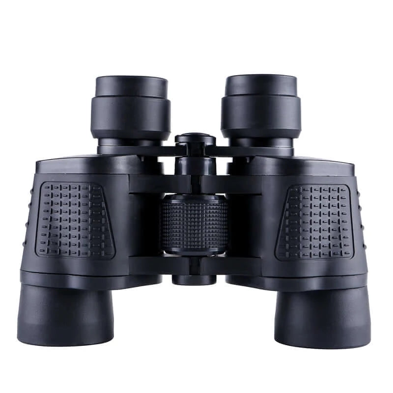 Long Range 15000m HD 80x80 High Power Binoculars - front view binoculars with black case 