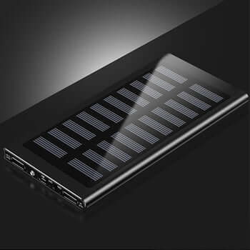 Solar Power Bank Fast Portable Phone Charger 30000mAh - black color case option