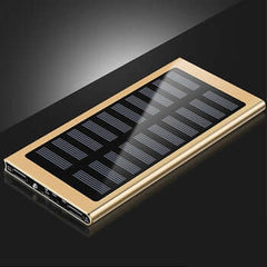 Solar Power Bank Fast Portable Phone Charger 30000mAh - gold color case option