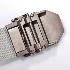 Mens Canvas Belt with US Marines Alloy Buckle  - buckle release view 