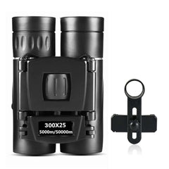 Long Range Folding Binoculars with Night Vision - 300x25 front view with camera holder