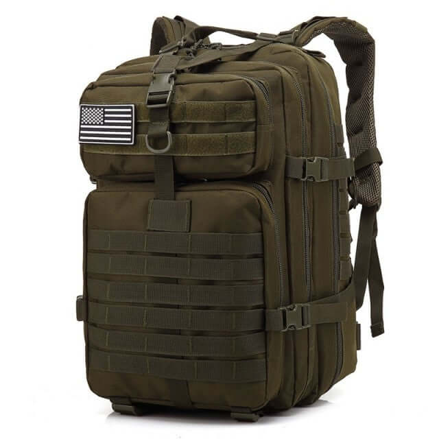 50L Large Capacity Military Style MOLLE Tactical Backpack army olive drab color