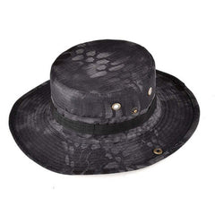 Lightweight fold up booney hat - Black snakeskin camo