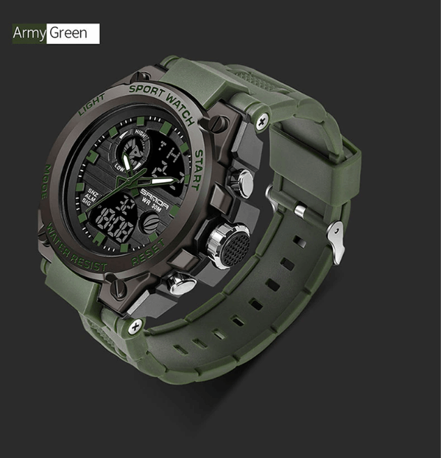 Men’s Multi-Functional Digital Sports Watch - showing Army Green finish